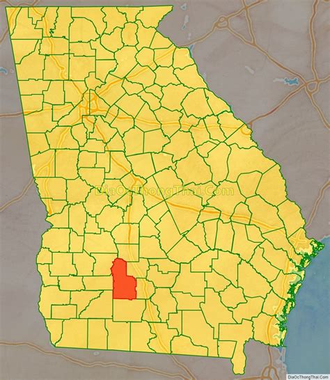 Map of Worth County, Georgia - Thong Thai Real