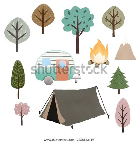 Camping Clipart Camp Clip Art Watercolor Stock Vector (Royalty Free ...