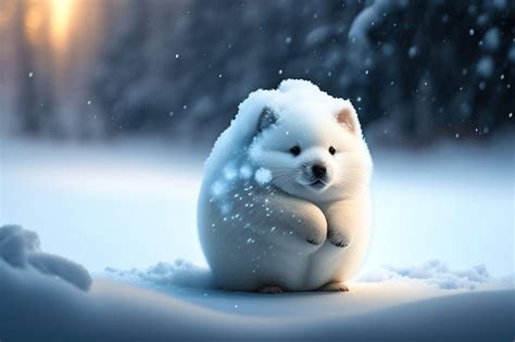 Premium Photo | A polar bear in the snow