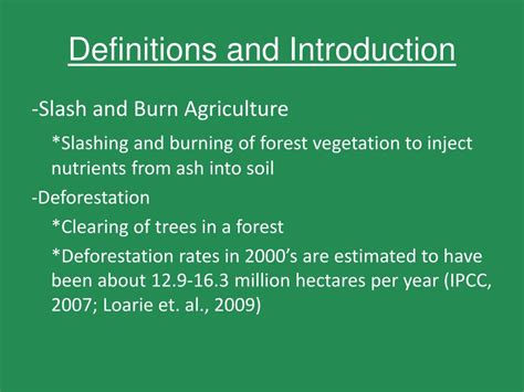 PPT - Deforestation and Slash and Burn Agriculture PowerPoint Presentation - ID:2164174