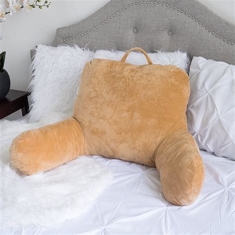 Sweet Home Micro Plush Back Support w/ Arms Bed Rest Pillow Lounger ...