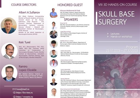 Skull Base Surgery - VIII 3D Hands-on Course - Sociedad de Neurocirugía ...