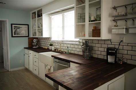 kitchen benchtop black stained wood - Google Search | Home Design & Furnishing Ideas ...