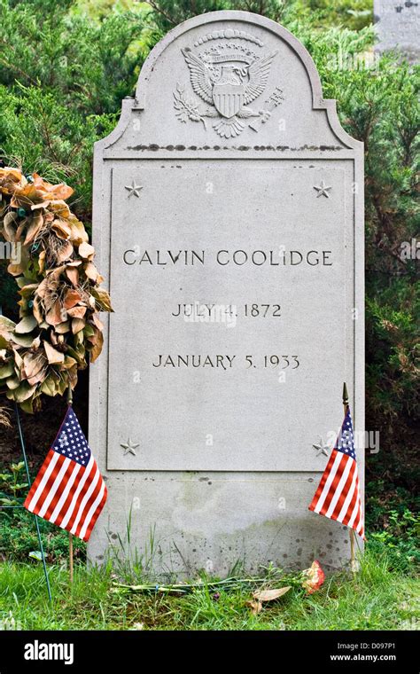 The gravestone of Calvin Coolidge at his grave site in Plymouth, Vermont Stock Photo - Alamy