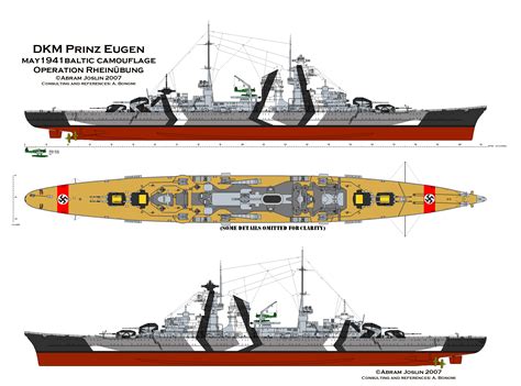 8 in Hipper class cruiser Prinz Eugen, May 1941: this was her livery when she famously ...