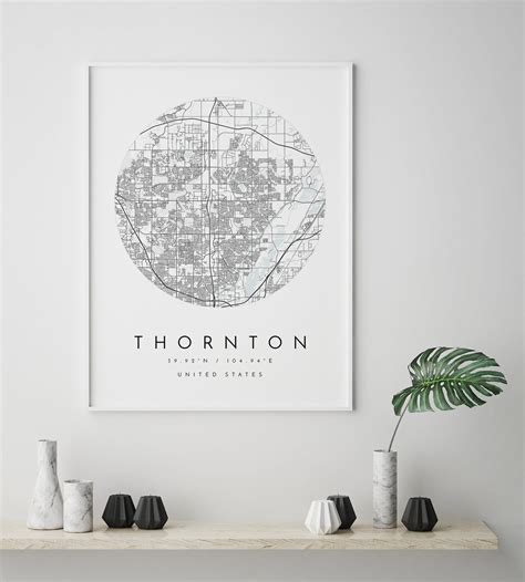 Thornton Map Thornton Colorado City Map Home Town Map | Etsy