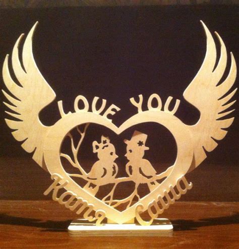 Laser Cut wooden Gift for love birds - Dezin