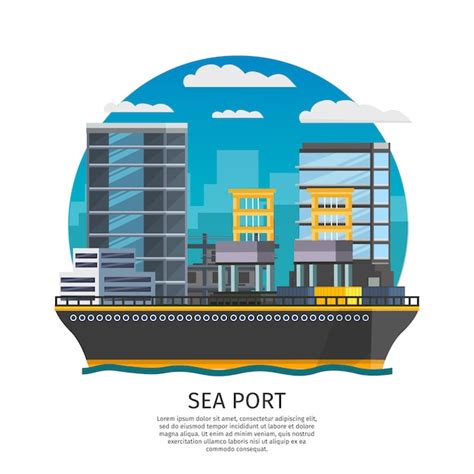 Sea port design | Free Vector