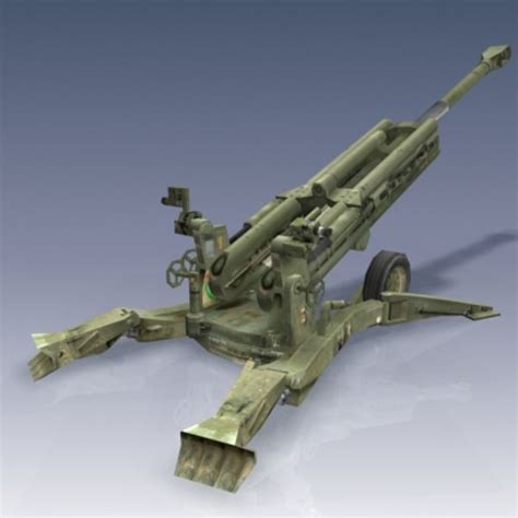 3d model m777 howitzer