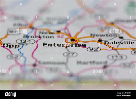 Enterprise Alabama USA shown on a geography map or road map Stock Photo - Alamy