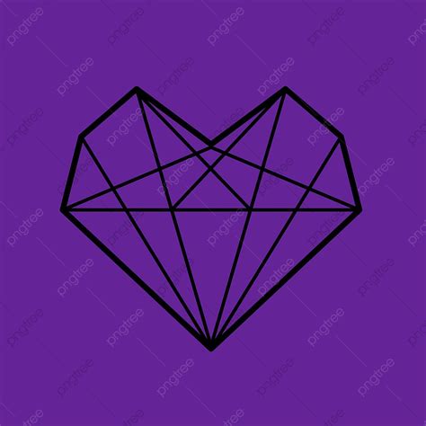 Diamond Heart Vector PNG Images, Diamond Heart Logo Vector Illustration ...