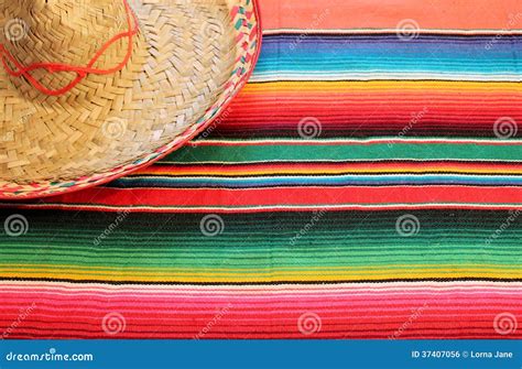 Mexican Fiesta Poncho Rug In Bright Colors With So Royalty Free Stock Image - Image: 37407056