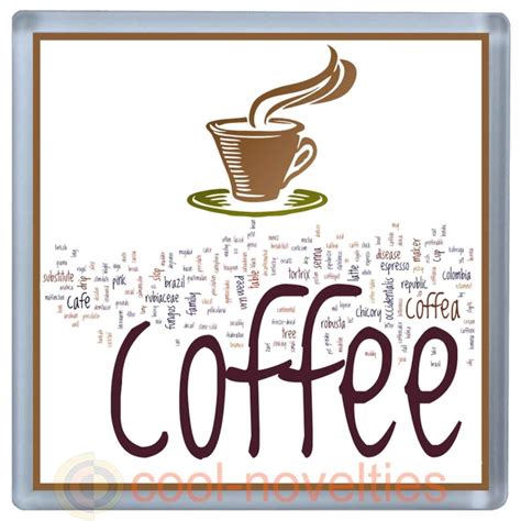 Coffee Word Art Stylish Modern Coaster