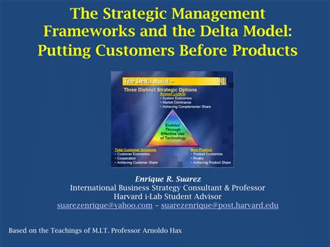 (PDF) The Strategic Management Frameworks and the Delta Model: Putting ...