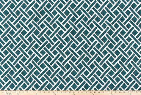 Dark Teal and White Geometric Fabric by the Yard Designer Slub | Etsy