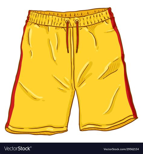 Cartoon - yellow basketball shorts with red Vector Image