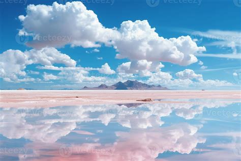 Salar de Uyuni, reflection water, sky. AI generative 24189860 Stock ...