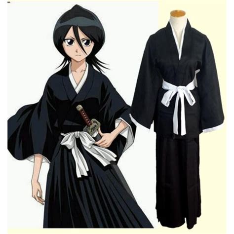 Bleach Kuchiki Rukia Soul Reaper Uniform Cosplay Costume | Free ...