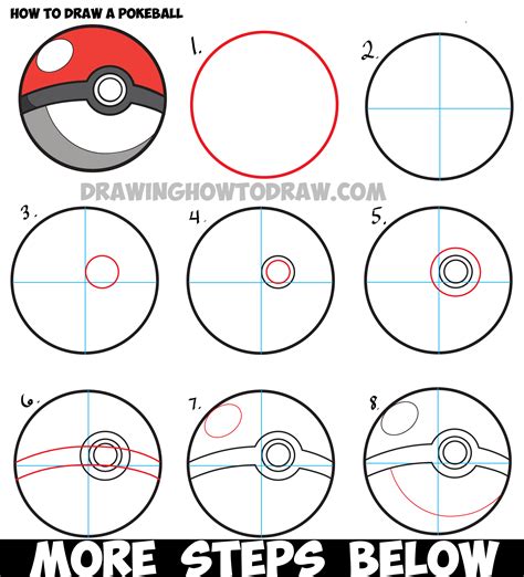 How to Draw a Pokeball from Pokemon – Easy Step by Step Drawing ...