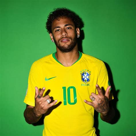 SOCHI, RUSSIA - JUNE 12: Neymar Jr of Brazil poses during the official FIFA World Cup 2018 ...