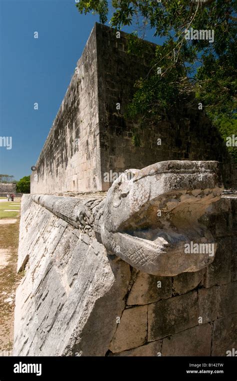 The Ball Court at the Mayan ruins of Chichen Itza Mexico Stock Photo ...