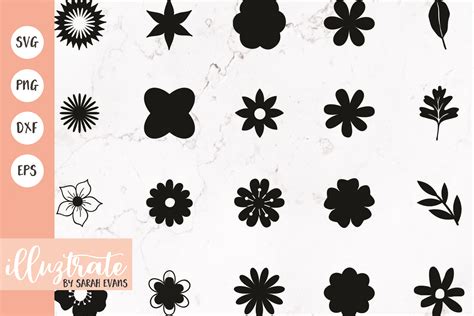 Vector Flower Collection - Layered Flowers SVG Cut Files (81311) | Cut Files | Design Bundles