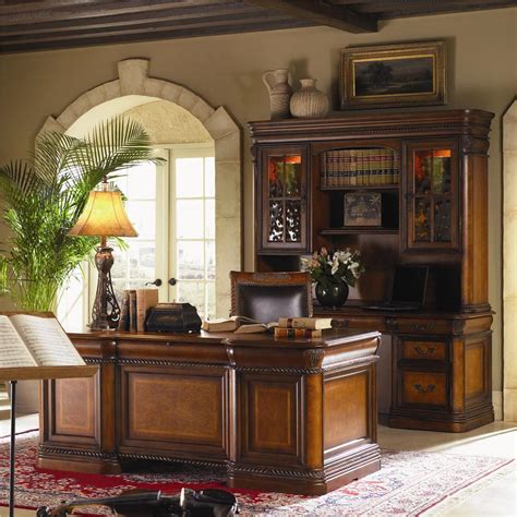 Aspenhome Napa 7 Drawer Executive Desk with Ash Burl Panels and Rope ...