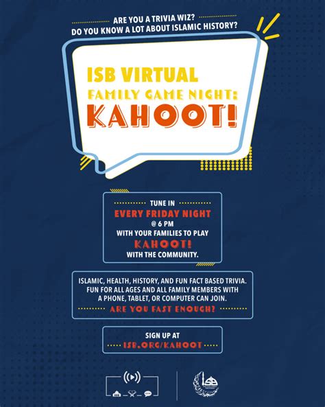 Friday Family Nights – Kahoot at 6pm – Islamic Society of Baltimore