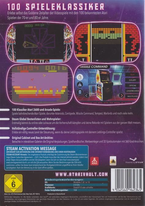 Atari Vault (2016) box cover art - MobyGames