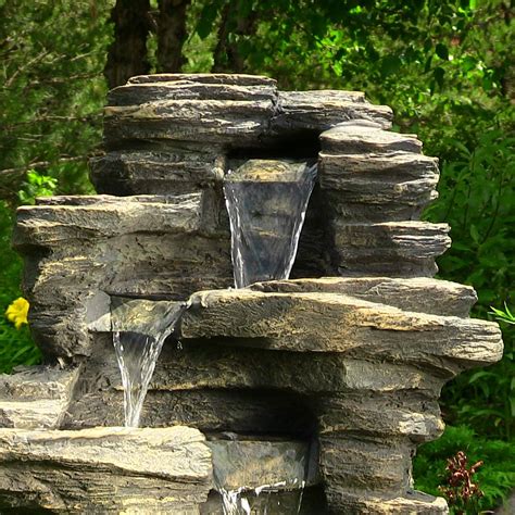 Rock Falls 39" Fountain with LED Lights | Waterfall Fountain