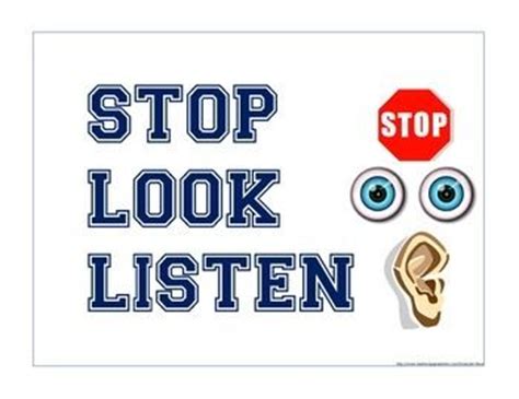 Back to School: Stop, Look and Listen Poster | A well, Call to action ...