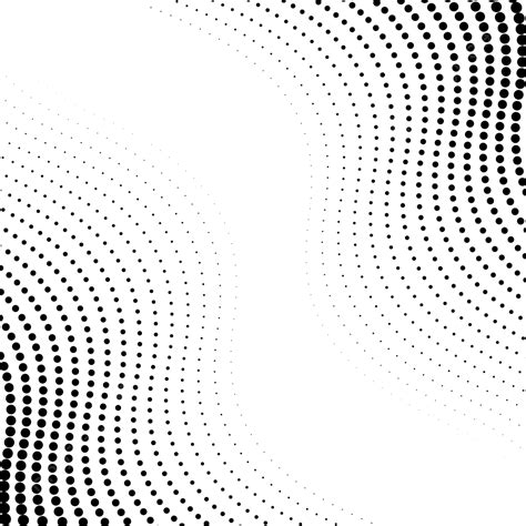 Black Halftone Wavy Curved Dots Wave Pattern Border Texture Abstract On Empty Background Vector ...