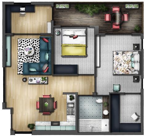 Awesome SketchUp floor plan enhanced using Photoshop! Click the link to learn more about ...