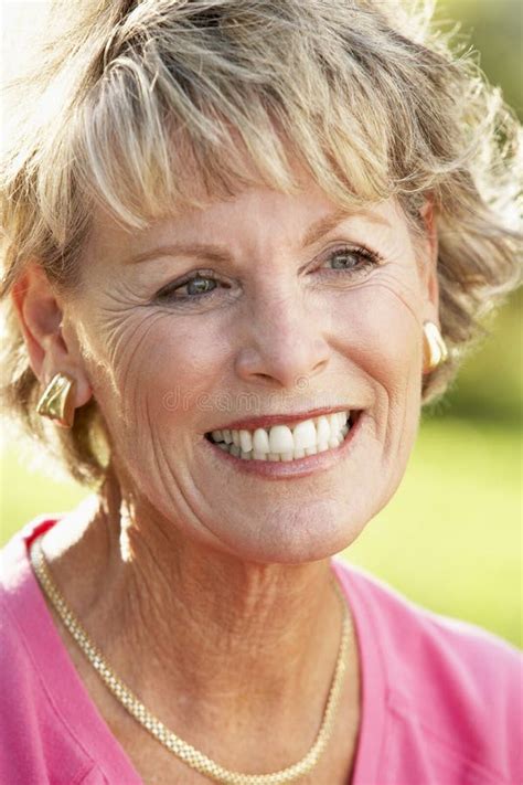 Portrait of Senior Woman Smiling Stock Image - Image of casual, looking ...