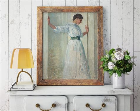 Portrait of a Lady in White Oil Painting Wall Art Digital | Etsy