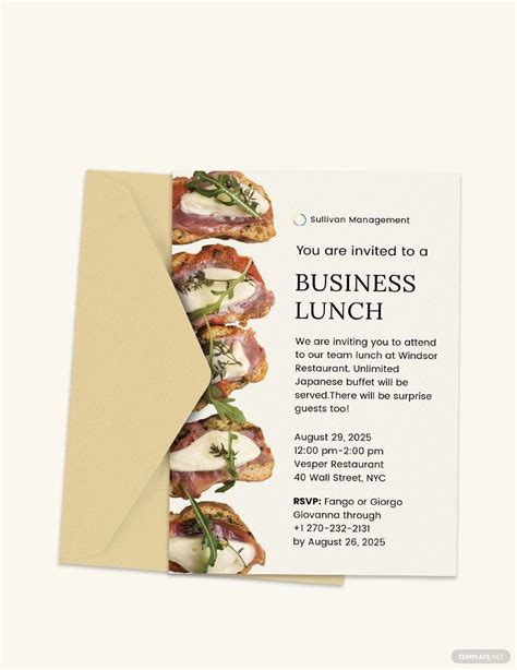 Business Lunch Invitation Template