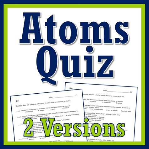 Structure of Atoms Quiz - Flying Colors Science