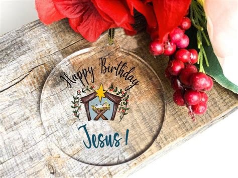 Happy Birthday Jesus Ornament,christmas Nativity Scene Gift,stable and ...