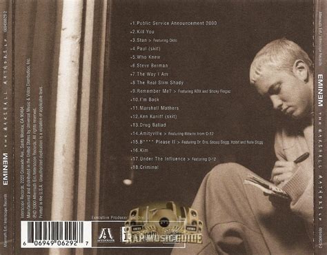 Eminem - The Marshall Mathers LP: CD | Rap Music Guide