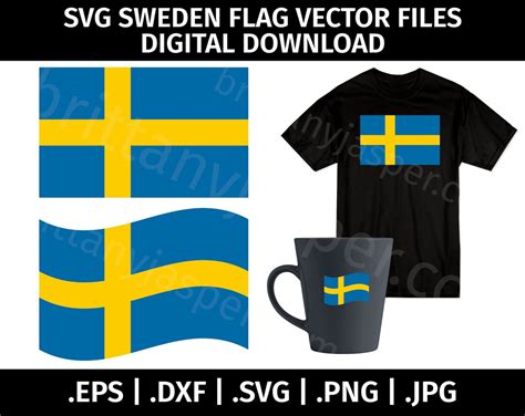 Sweden Flag SVG Clip Art Vector Cut Files for Cricut, Silhouette Eps ...