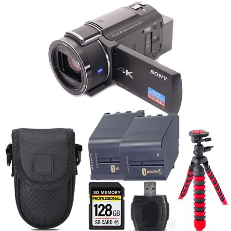 SONY | FDR-AX43A UHD 4K Handycam Camcorder + Extra Battery + Tripod + Case - 128GB Kit *FREE ...