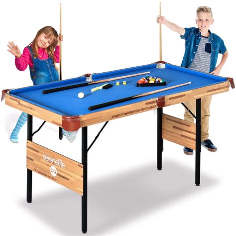 Buy 4.5ft Folding Pool Table, 54in Portable Foldable Billiards Game Table for Kids and Adults ...