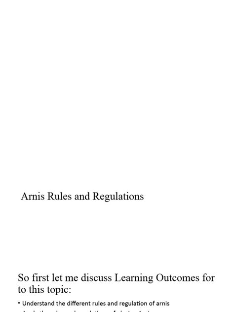 Arnis Rules and Regulations | PDF | Dagger | Sword