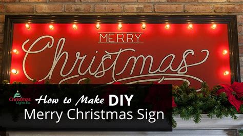 DIY Merry Christmas Sign with Marquee Lights - YouTube