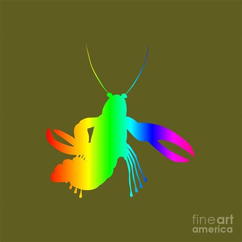 Rainbow Lobster Digital Art by Frederick Holiday