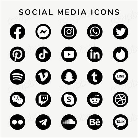 Social media icons vector set | Premium Vector - rawpixel