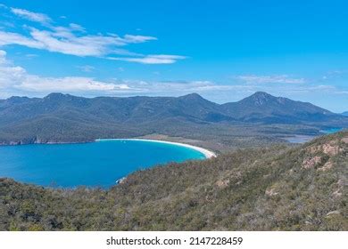 Aerial View Wineglass Bay Freycinet National Stock Photo 2147228459 ...