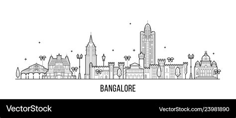 Bangalore skyline karnataka india city line Vector Image