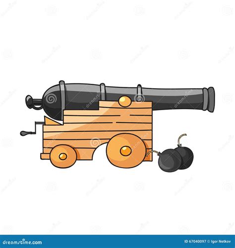 Illustration of Huge Cannon Stock Vector - Illustration of barrel, iron: 67040097