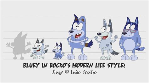 Bluey in Rocko's Modern life Style (Model Sheet) 2 by LACardozaRojas on ...